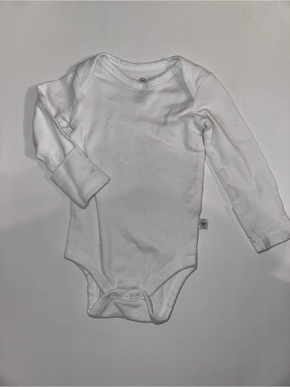 White Long-Sleeve Baby Bodysuit - Soft Cotton One-Piece